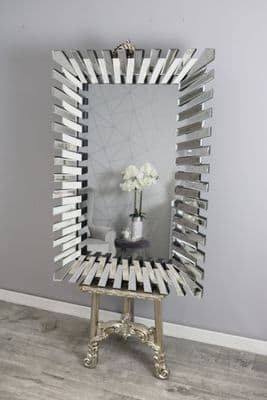 Luxe Zip Design Mirror Rectangle 120cm