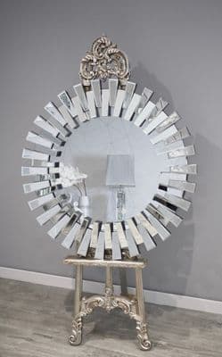 Luxe Zip Design Mirror Round 90cm