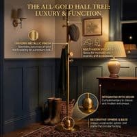 Luxury Gold Stainless Steel Freestanding Coat Rack Stand | 182cm