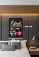 Luxury Sports Car Neon LED Wall Art - 40x60cm Street Graffiti Canvas USB