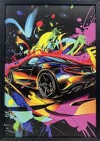 Luxury Sports Car Neon LED Wall Art - 40x60cm Street Graffiti Canvas USB