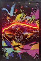 Luxury Sports Car Neon LED Wall Art - 40x60cm Street Graffiti Canvas USB