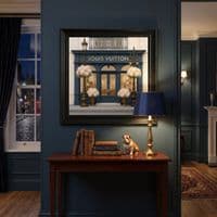 LV Boutique Black Step Frame Wall Art 70x70cm Luxury Home Decor Accent