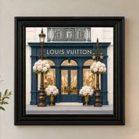 LV Boutique Black Step Frame Wall Art 70x70cm Luxury Home Decor Accent