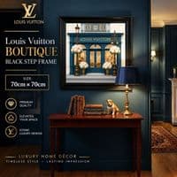 LV Boutique Black Step Frame Wall Art 70x70cm Luxury Home Decor Accent
