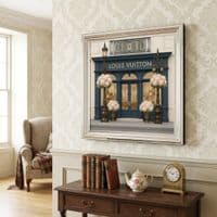 LV Boutique Silver Step Frame Wall Art 70x70cm Luxury Home Decor Piece