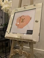 Lv Pink Heart Fashion Handbag Wall Art Mirror Frame