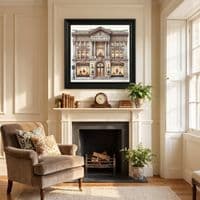 LV Store Black Step Frame Wall Art 70x70cm Luxury Home Decor Statement