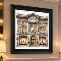 LV Store Black Step Frame Wall Art 70x70cm Luxury Home Decor Statement