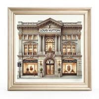 LV Store Champagne Step Frame Wall Art 70x70cm Luxury Home Decor Art