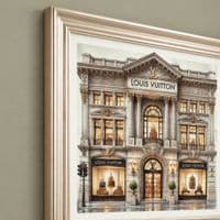 LV Store Champagne Step Frame Wall Art 70x70cm Luxury Home Decor Art