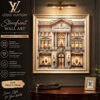 LV Store Champagne Step Frame Wall Art 70x70cm Luxury Home Decor Art