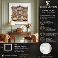 LV Store White Step Frame Wall Art 70x70cm Luxury Home Decor Statement