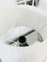 Marble Effect Table Lamp With White Round Shade Medium