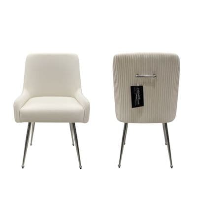 Marco Dining Chair Brushed Velvet Mink - Sold In Pairs