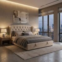 Marlow Cream Velvet Storage Ottoman Bed - Single, Double, Kingsize