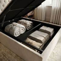Marlow Cream Velvet Storage Ottoman Bed - Single, Double, Kingsize