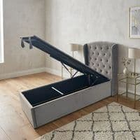 Marlow Grey Storage Ottoman Bed with Hybrid Mattress Options