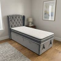 Marlow Grey Storage Ottoman Bed with Hybrid Mattress Options