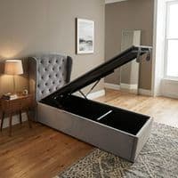 Marlow Grey Storage Ottoman Bed with Hybrid Mattress Options