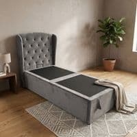 Marlow Grey Storage Ottoman Bed with Hybrid Mattress Options
