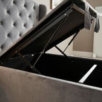 Marlow Grey Storage Ottoman Bed with Hybrid Mattress Options