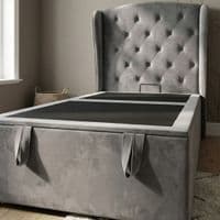 Marlow Grey Storage Ottoman Bed with Hybrid Mattress Options