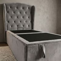 Marlow Grey Storage Ottoman Bed with Hybrid Mattress Options
