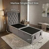 Marlow Grey Storage Ottoman Bed with Hybrid Mattress Options