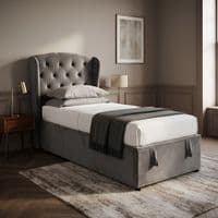 Marlow Grey Storage Ottoman Bed with Hybrid Mattress Options