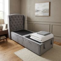 Marlow Grey Storage Ottoman Bed with Hybrid Mattress Options