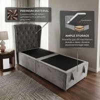 Marlow Grey Storage Ottoman Bed with Hybrid Mattress Options