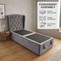 Marlow Grey Storage Ottoman Bed with Hybrid Mattress Options