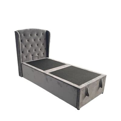 Marlow Grey Storage Ottoman Bed with Hybrid Mattress Options