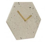 Marmo Hexagon Clock Grey Terrazzo Wall Clock