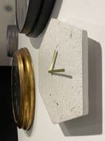 Marmo Hexagon Clock Grey Terrazzo Wall Clock