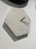 Marmo Hexagon Clock Grey Terrazzo Wall Clock