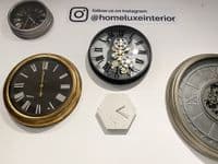 Marmo Hexagon Clock Grey Terrazzo Wall Clock