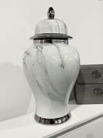Marmo Marble Effect Ceramic Ginger Jar Large