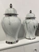 Marmo Marble Effect Ceramic Ginger Jar Large