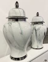 Marmo Marble Effect Ceramic Ginger Jar Large