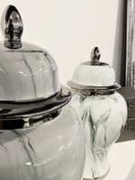 Marmo Marble Effect Ceramic Ginger Jar Large