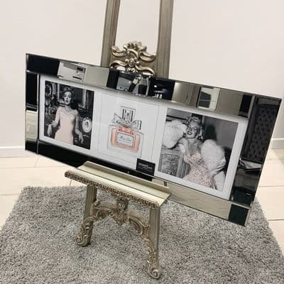 Marylin Monroe Dior Pink Triple Collage Mirror Frame