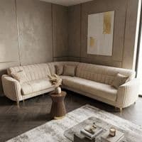 Maya Corner Sofa Bed Velvet L-Shape Couch with Under-Seat Storage