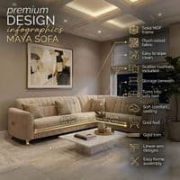 Maya Corner Sofa Bed Velvet L-Shape Couch with Under-Seat Storage