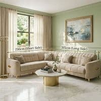 Maya Corner Sofa Bed Velvet L-Shape Couch with Under-Seat Storage