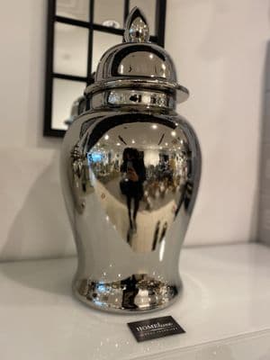 Mayfair Townhouse Large Ceramic Ginger Jar Silver Finish