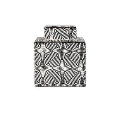 Medium 21cm White & Black Ginger Jar – Home Luxe Interior