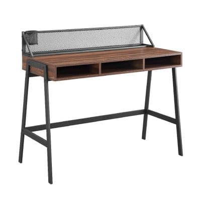 Mesh Back Writing Desk - Walnut