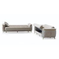 Milano Luxury Velvet Sofa Suite Cream Gold Trim 3+2+1 Options